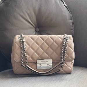 Michael Kors Quilted Sloan Chain Shoulder Bag, Beige/Nude Color, Crossbody